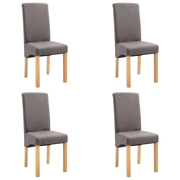 vidaXL Matstolar set om 4 taupe tyg 249286