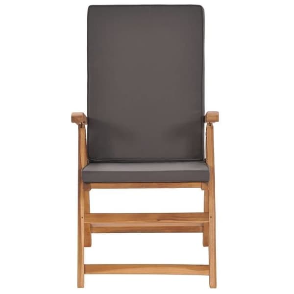 vidaXL Liggstolar 2 st med Dynor Solid Teak Grå