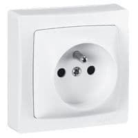 Sockel 2P+E 16A 250V Yta/Vit