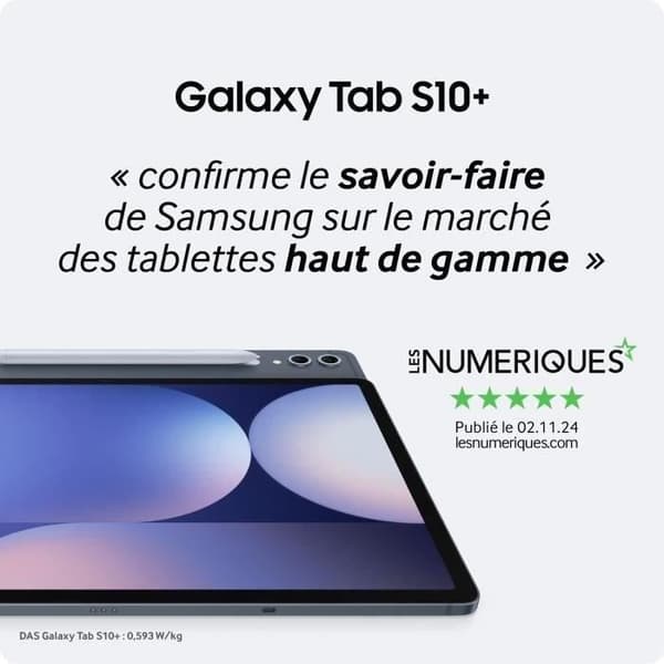 SAMSUNG Galaxy Tab S10+ 12,4" 5G 256 GB Grå