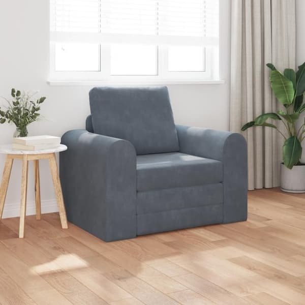 Soffa Säng 2 i 1 Mörkgrå 98x71x83 cm Sammet