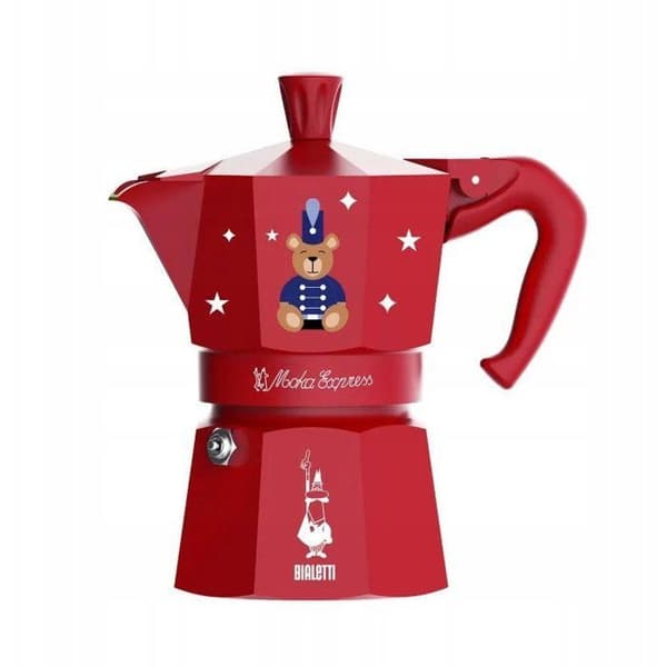 Bialetti Moka Express 3 koppar (150 ml) - Röd "God Jul"