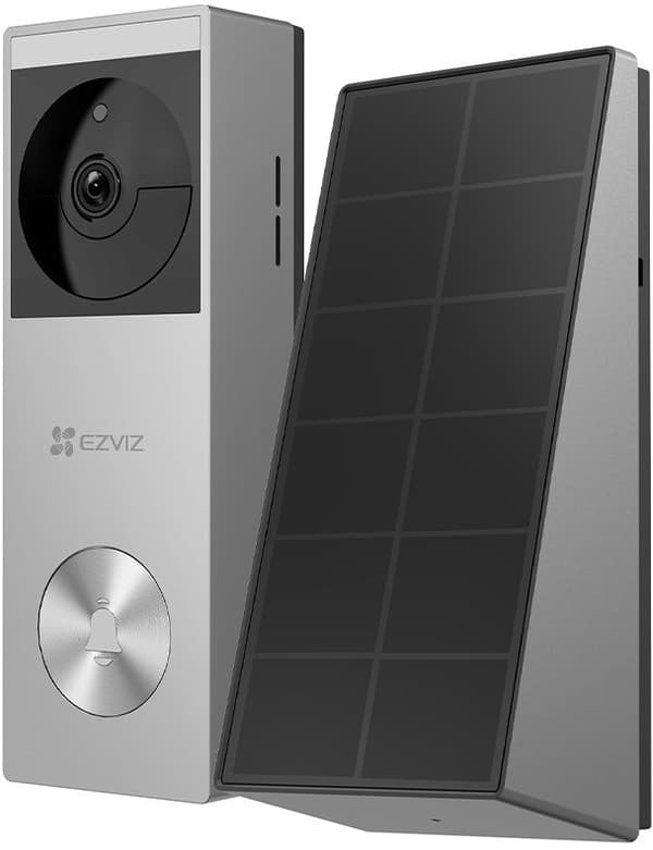 Ansluten videodörrklocka - EZVIZ - HP3 PRO - Inkluderad solpanel i silver