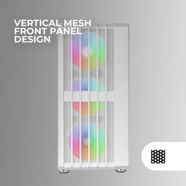 Gaming Chassi ATX - Mars Gaming - MC-VAULT - 4 ARGB-fläktar - Mesh-panel - Härdat glas