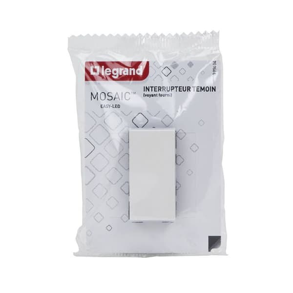 Väggströmbrytare - LEGRAND - Mosaic - Vit - 10A - Blank yta