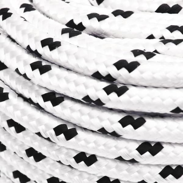 152761 vidaXL Flätat båtrep Vit 6 mmx25 m Polyester
