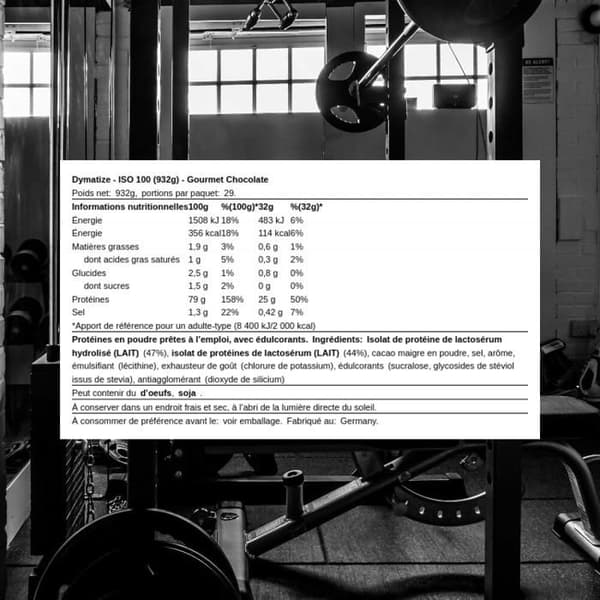 ISO 100 932g Gourmet Choklad Dymatize Protein