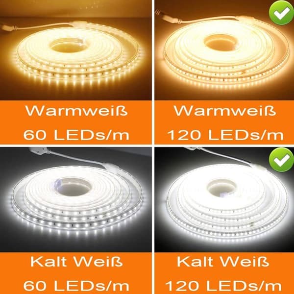 LED-remsa 20m 2835 SMD - Kallvit, Ljusbelyst IP65