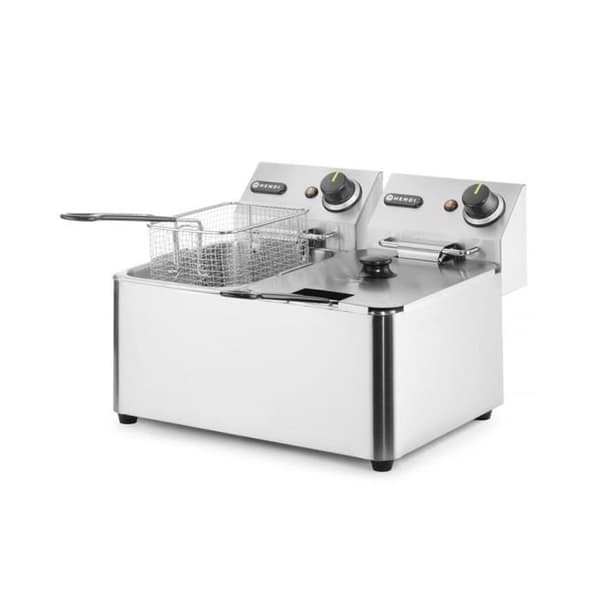 Fritös - HENDI - 6000W - Rostfritt Stål - 2x4L - Säkerhetstermostat