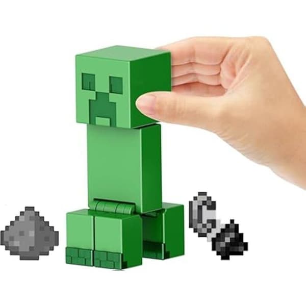 Ledade figurer - MATTEL - HTL80 - 8 cm - Pixelerad design - Tillbehör ingår