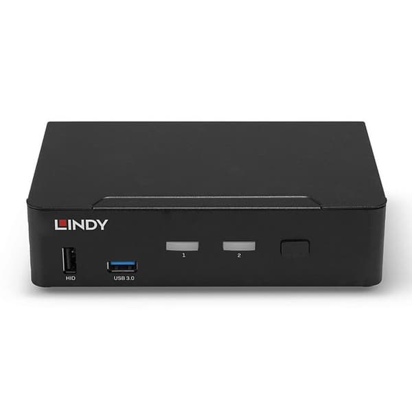 Switch KVM - LINDY - 2 portar - DisplayPort 1.4 - USB 3.0 - Stereo ljud