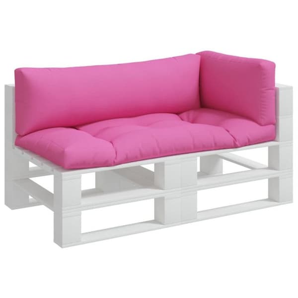 Pallkuddar set om 3 rosa Oxford-tyg