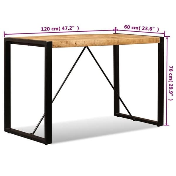 vidaXL Matbord i rå mangoträ 120 cm