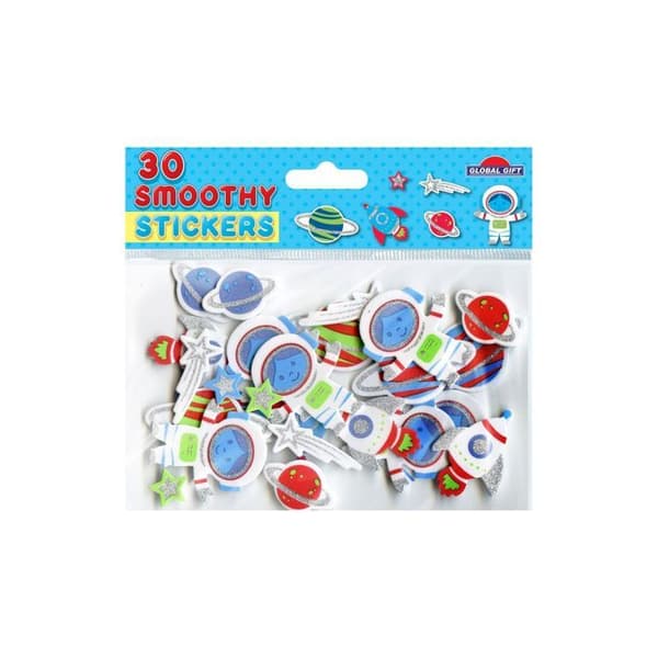 30 Stickers - EVA Foam - Astronaut - Glitter