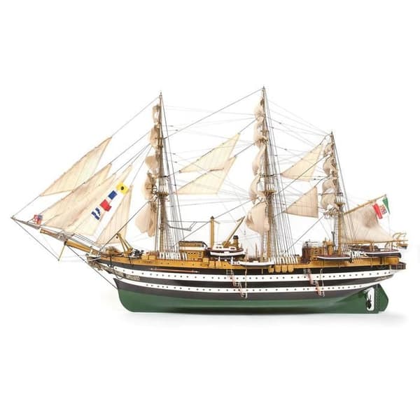 Båtmodell i trä: Amerigo Vespucci