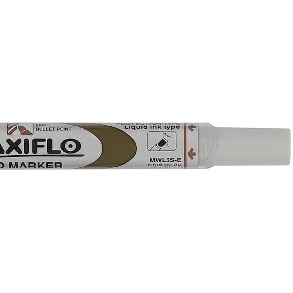Whiteboard marker - PENTEL - MAXIFLO - Conical tip 4,0 mm - Brown ink - Push button re-inking