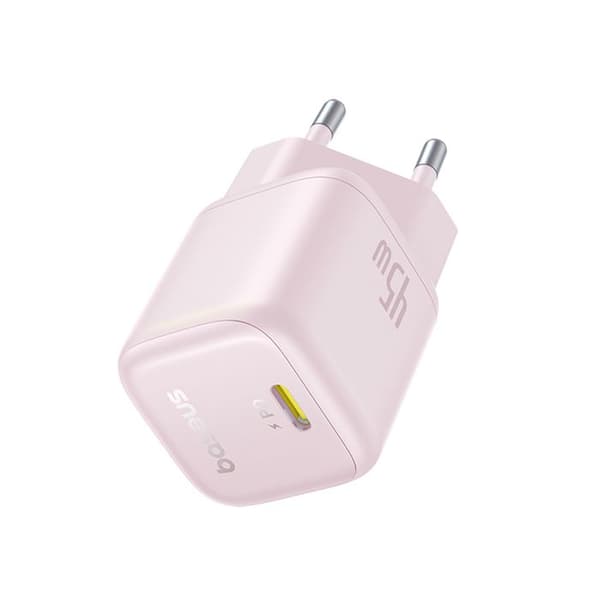 Nätadapter - BASEUS - PicoGo - 45 W - USB-C - GaN - Spädbarn rosa