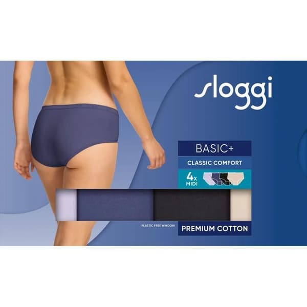 Culotte kvinna Sloggi Basic+ Midi (x4)