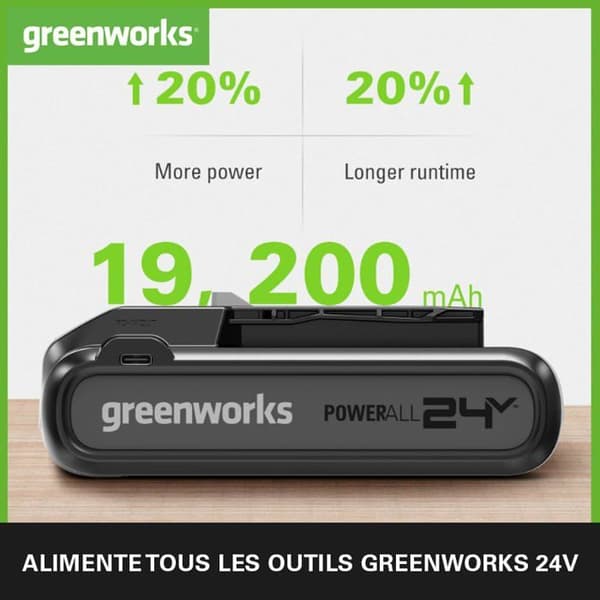 Batteri - Greenworks - 2940407 - Litiumjon - 770g - 8,5x6,5x16cm