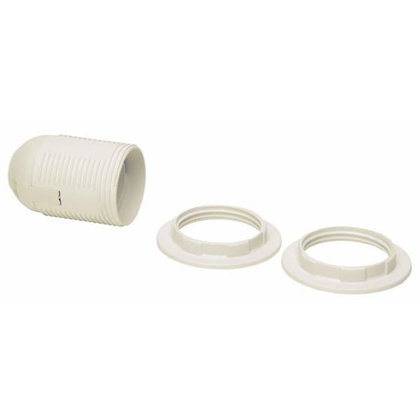 Lampfattning - Koppfäste - 214301045 - Isolerande plastfattning E27, Vit