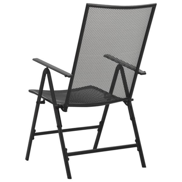 vidaXL Folding Mesh Stolar 4 st Stål Antracit