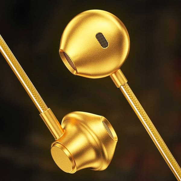 WEKOME YC05 Sakin-serien - 3,5 mm kabelanslutna headset (guld)