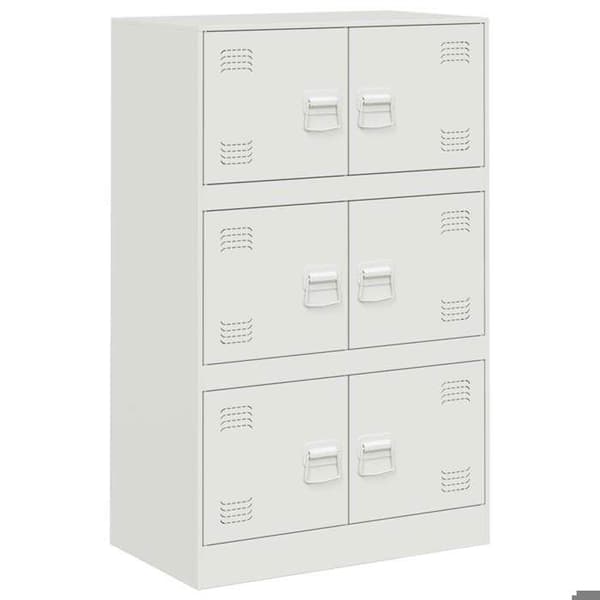 vidaXL Buffé vit 67x39x107 cm stål 841660