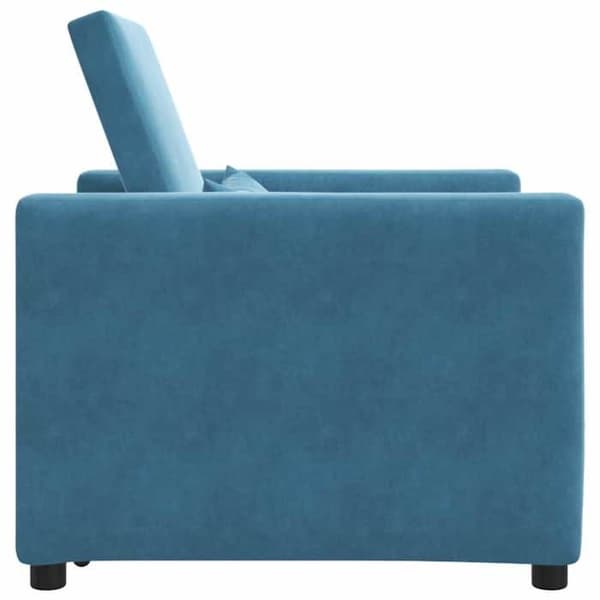 vidaXL Enkel sängsoffa med hjul Blå Sammet 42002706