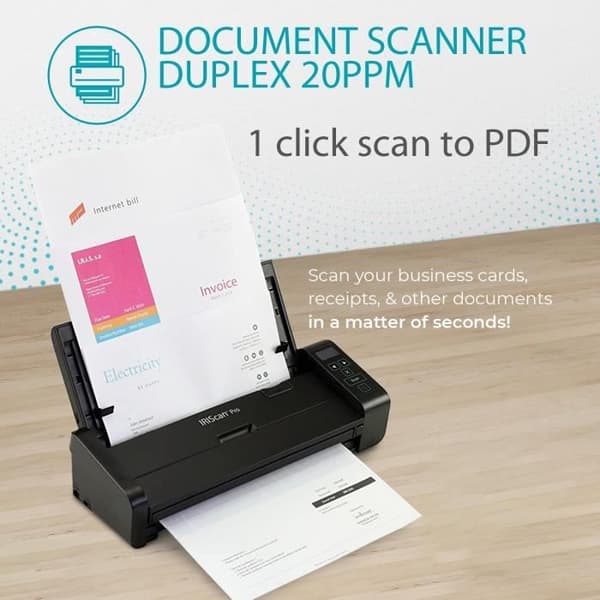 Scanner - GENERISK - IRIScan Pro v5pro - 20PPM - Laddare - Fram och Bak