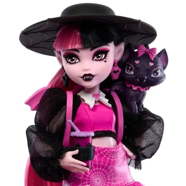 Monster High-Draculaura-docka med husdjur och tillbehör HRP64