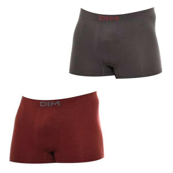 Pack av 2 Unno Basic sömlösa boxers D05HH för män - Grå vinröd