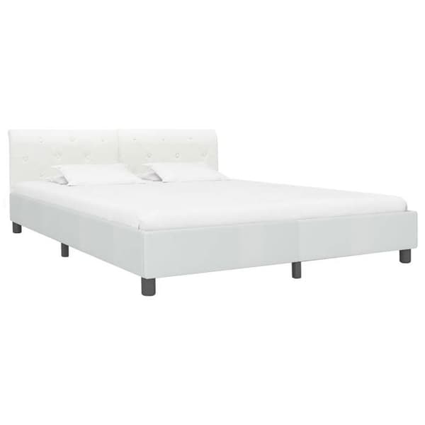 vidaXL Sängram Vit Konstläder 180 x 200 cm 284875