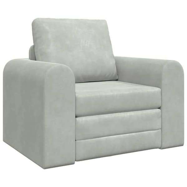 Soffa Säng 2-i-1 Ljusgrå 98x71x83 cm Sammet
