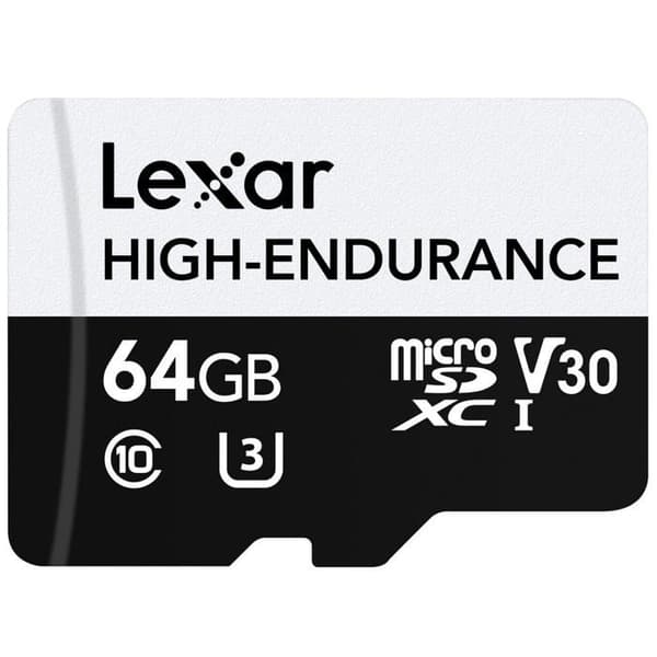 MicroSDHC-kort - Lexar - 64 GB - Hög uthållighet - UHS-I U3 - 100 MB/s