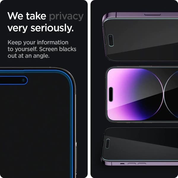 Spigen Glass EZ Fit Privacy 2 Pack iPhone 14 Pro