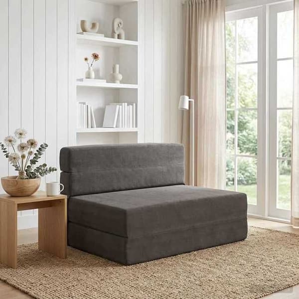 vidaXL Fällbar sängsoffa Mörkgrå 100 x 80 x 60 cm Tyg 900115