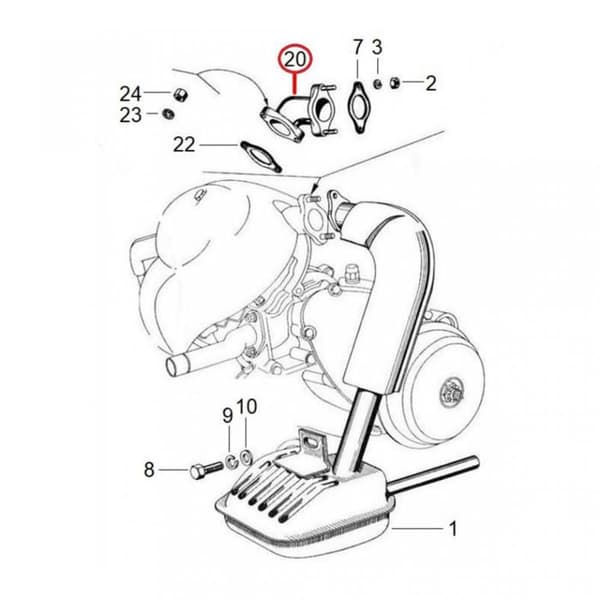 RMS avgasrör för scooter 247033 / V5A1T Ny