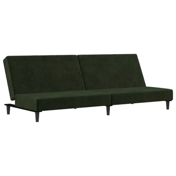 vidaXL Soffgädd med 2 platser mörkgrön sammet 375734