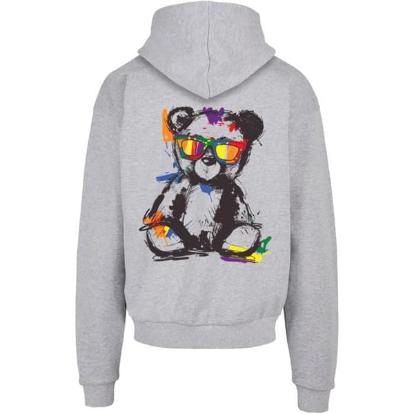 Oversize hoodie Merchcode Love Teddy - grå