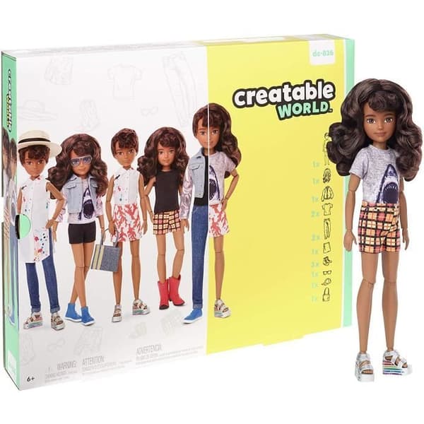 MATTEL Customizable Doll - Creatable World - Brunt vågigt hår - Accessoarer