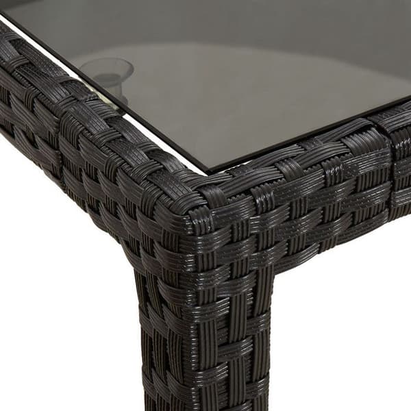 Svart Trädgårdsbord 190x90x75 cm Poly Rattan