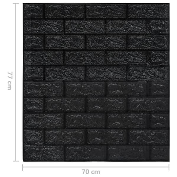 Självhäftande 3D tapet Bricks 40 st Svart