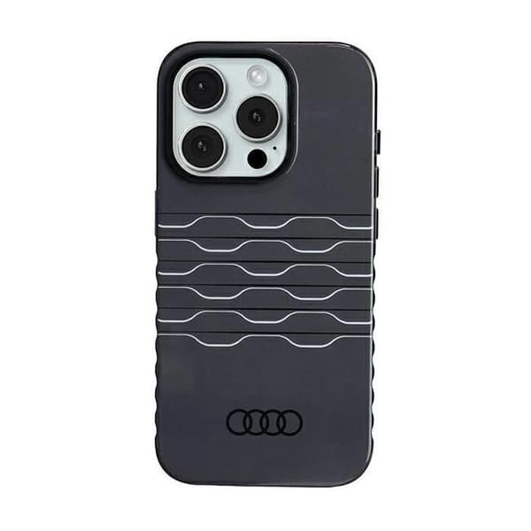 Hård skal - AUDI - iPhone 15 Pro 6.1" - MagSafe - Svart - Hexagonal design