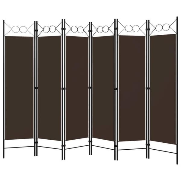 vidaXL 6-Panel Rumsavdelare Brun 240x180 cm