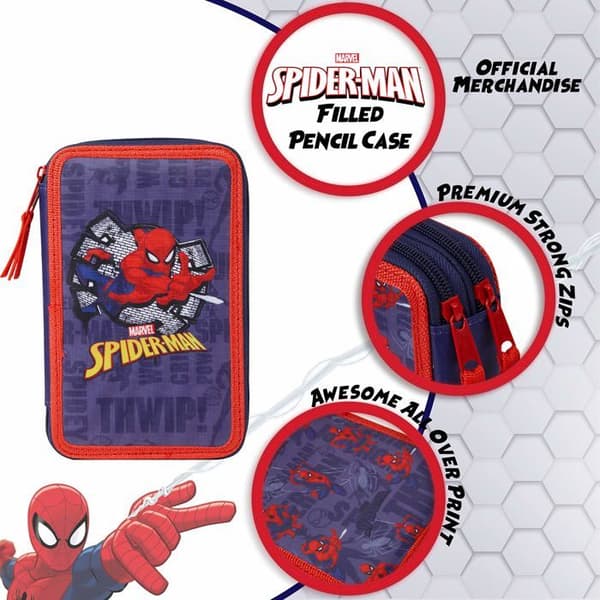 Skolväska - MARVEL - Spiderman - Dubbla fack - Skolmaterial - Barnpresent