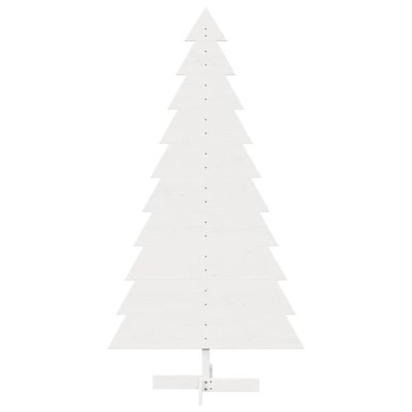 Julgran - vidaXL - 180 cm - Massivt trä - Vit - Inomhus