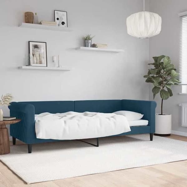 vidaXL Blå vilosäng 80x200 cm sammet 354236