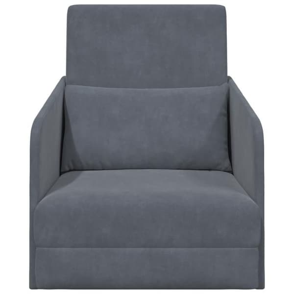 Mörkgrå sammet 2-i-1 sängsoffa 65×80×83 cm — 1 plats, fläckavvisande tyg