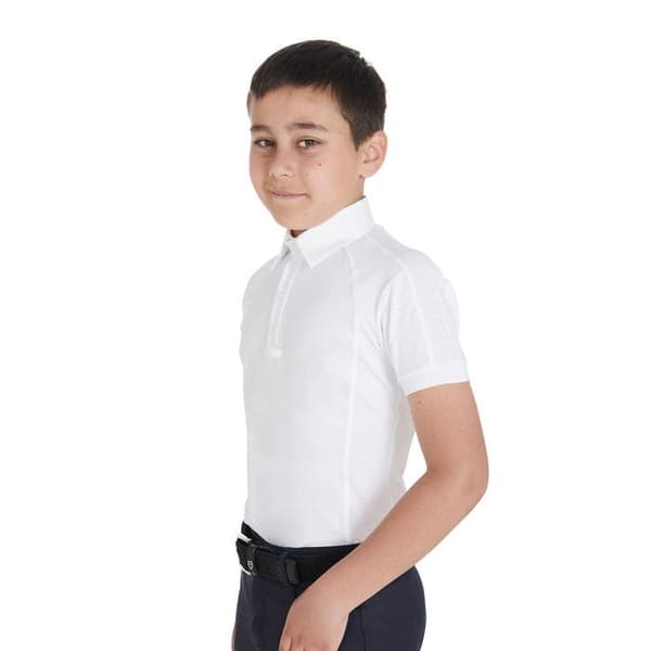 Slim fit tävlingspolo med 4 knappar barn Equestro