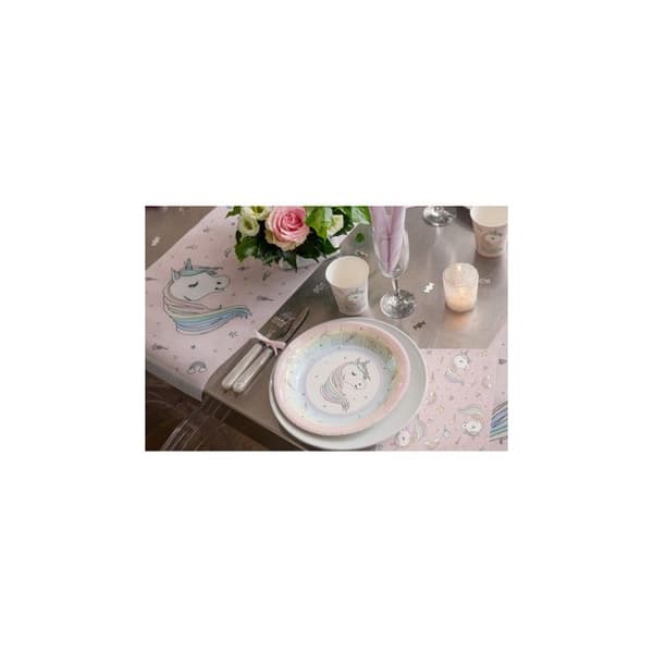 Bordslöpare - SANTEX - Enhörning - 5 m x 30 cm - Rosa - Non-woven polyester